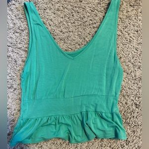 green cropped tank top